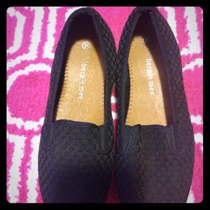 Comfy black slip on shoes